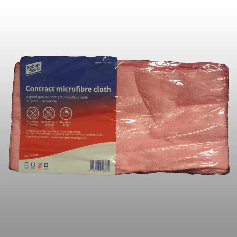 Contract Microfibre Cloth Pink Plain 40x40cm 10