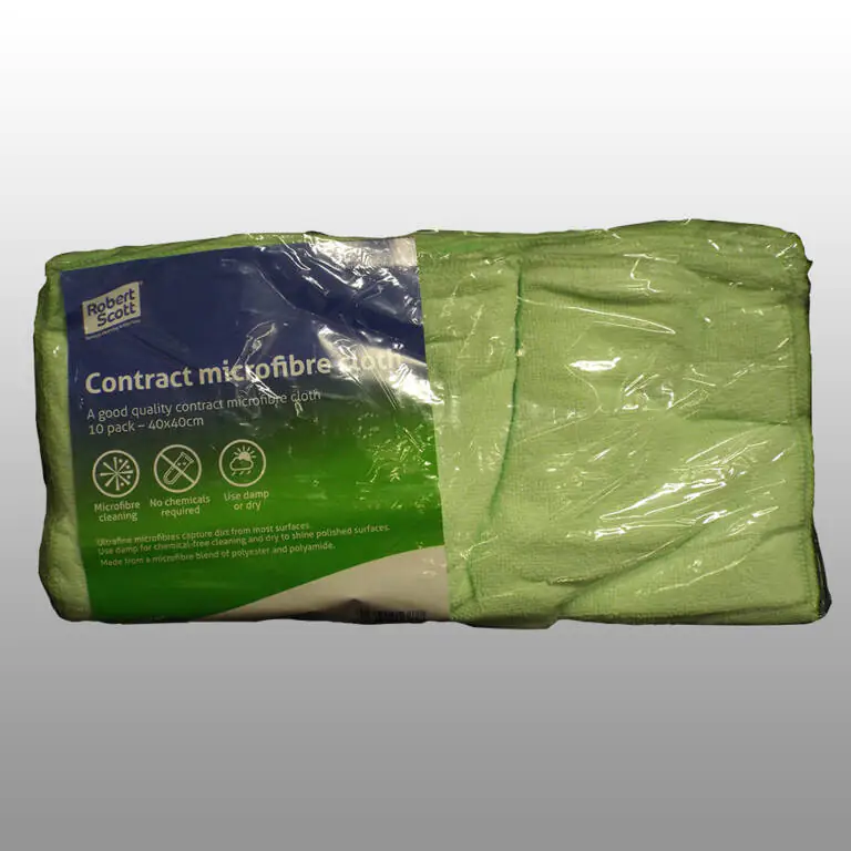 Contract Microfibre Cloth Green Plain 40x40cm 10