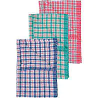 Coloured CHECK Tea Towel Plain Bag 17x27 10