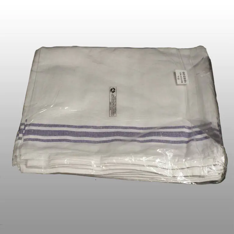 WHITE COTTON Tea Towel Plain Bag 19x29 10