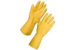 Yellow Household Rubber Gloves Medium 12