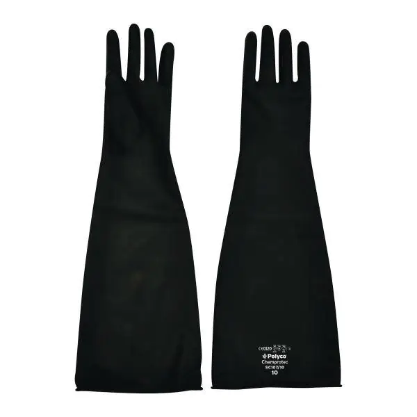 Rubber Gauntlet BLACK - Large Pair