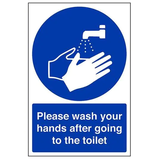 `Now Wash Your Hands' Sign 200x150 (DS)