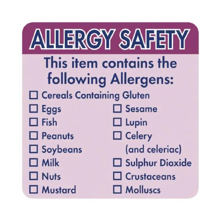 Vogue Allergen Food Label 2" 500