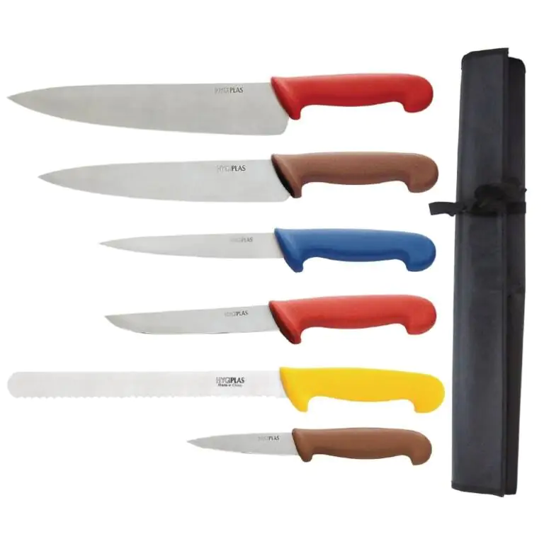 Hygiplas Colour Coded Knife Set with Knife Wallet